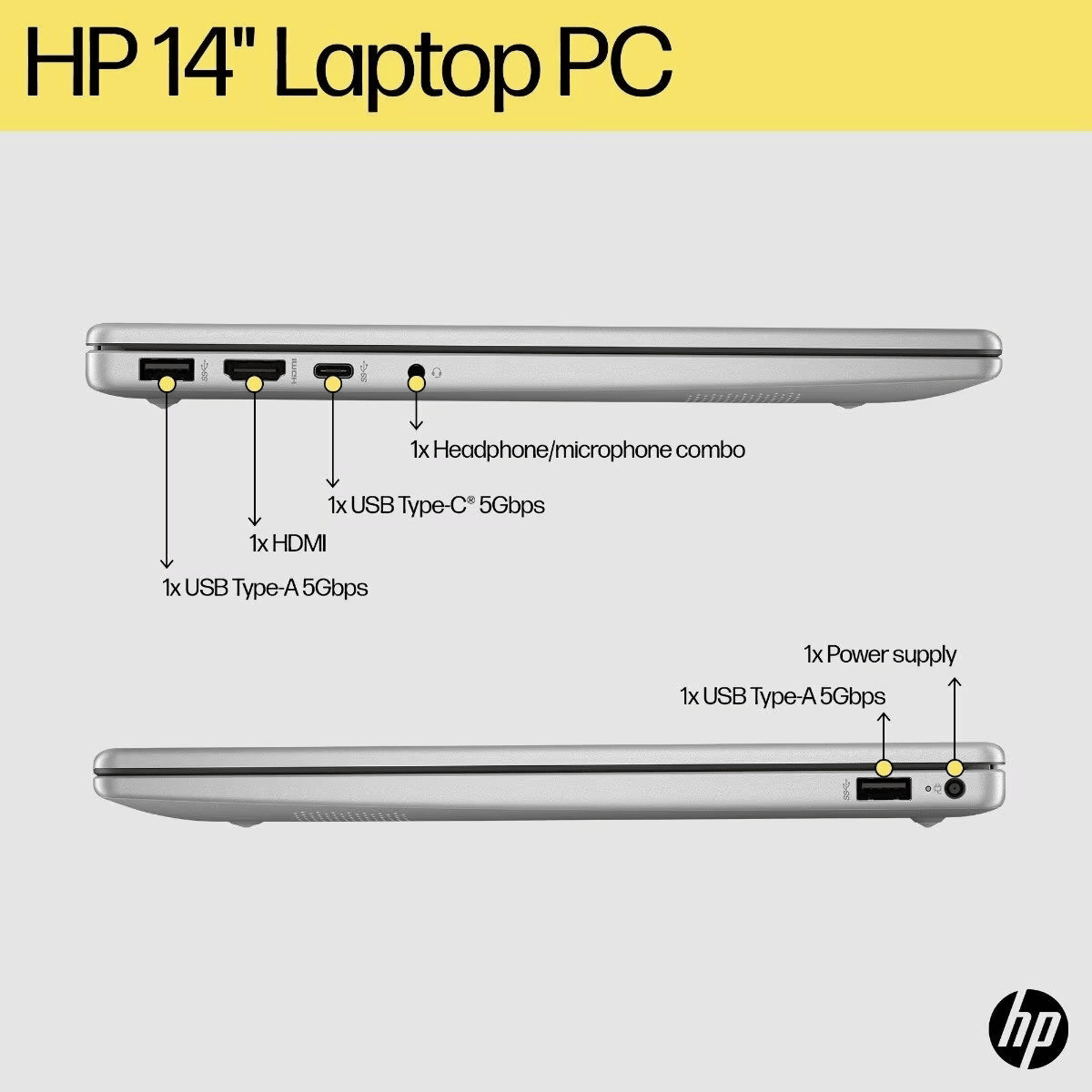 HP Laptop - 14 inch 14-em0043AU, Silver